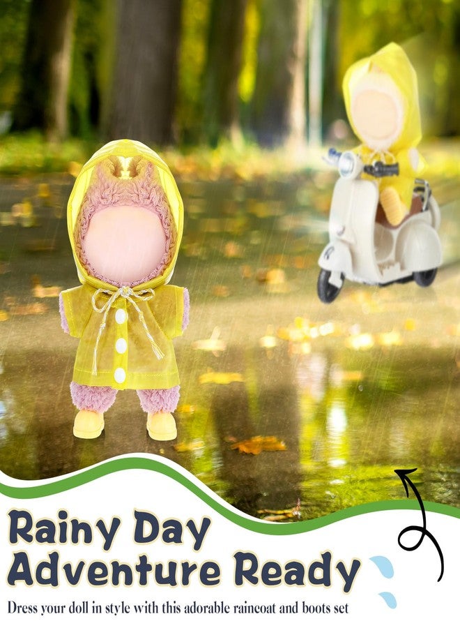 Velmitten 17cm Doll Yellow Raincoat with Mini Rainboot Shoes Adorable Doll Raincoat Clothes Outfit & Accessories Ideal Gift for DIY Dress-up Lovers & Collector Display - Image 4